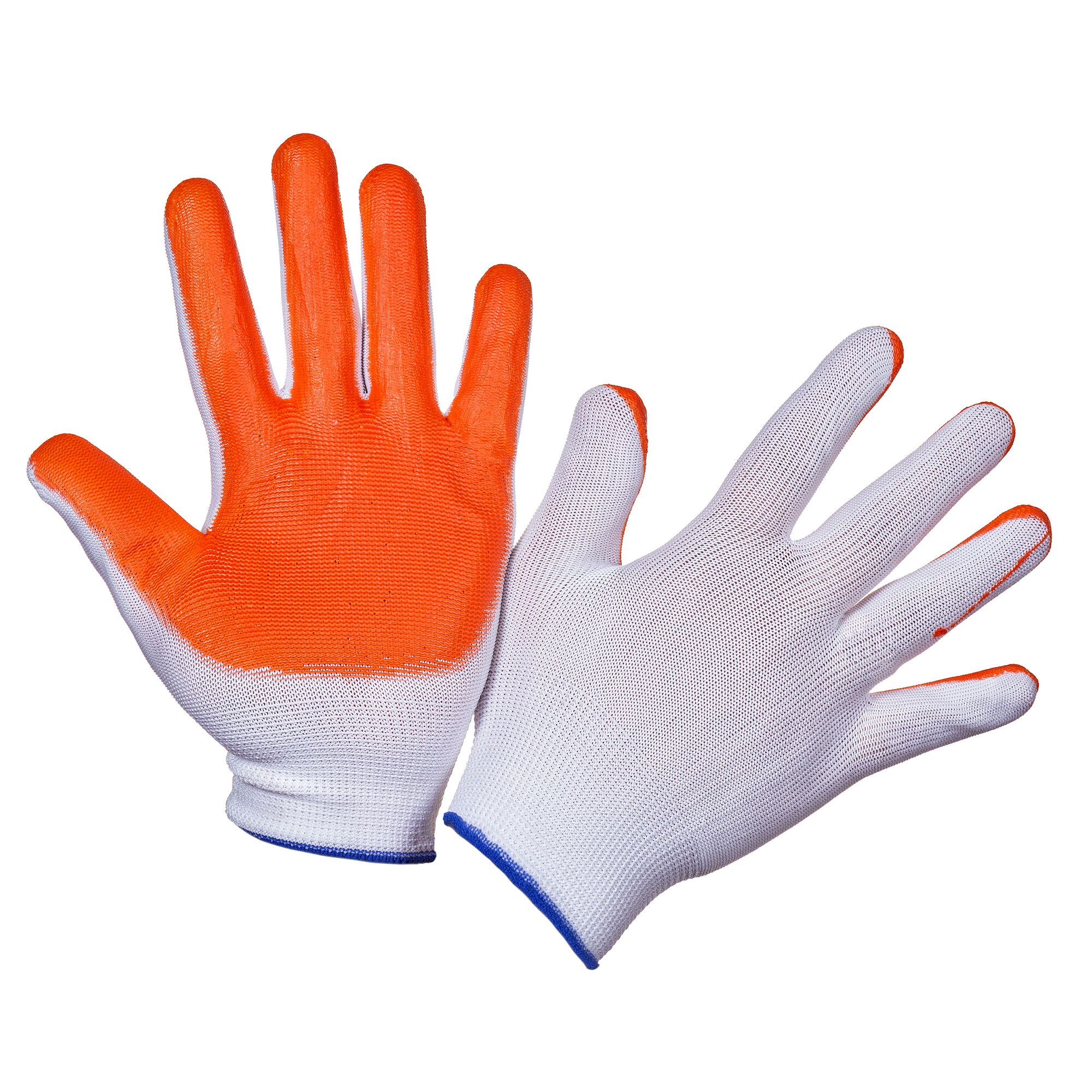 Перчатки нейлоновые с нитриловым покрытием Оранжевый min12 шт