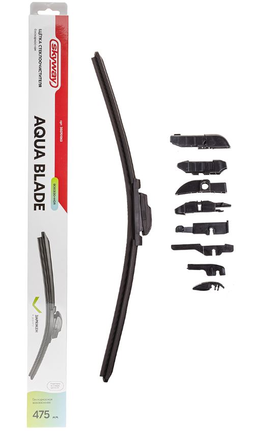 Щетка ст/очист. бескаркасная SKYWAY СТАНДАРТ 9 адаптеров 48см/19